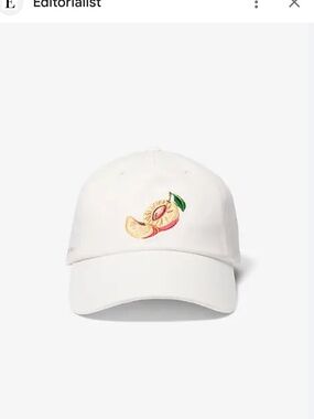 VIRAL SOLD OUT Michael Kors White Peach Embroidered Baseball Cap 🍑